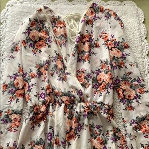 Long sleeve floral romper